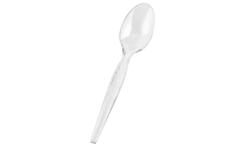 Plastic Transparent Dessert Spoons - 100 pack