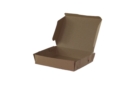 Disposable Paper Lunch Boxes with no staples required - Brown - 100pcs