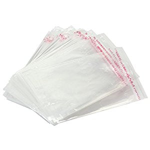 10cm x 15cm Clear polythene gift packing bags with adhersive to seal - 100 pack