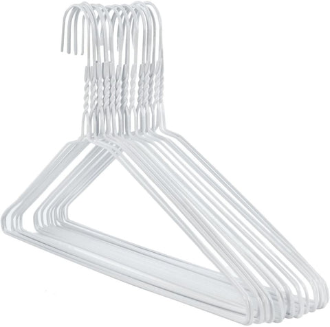 White Metal Clothes Hanger Set - 10 pcs