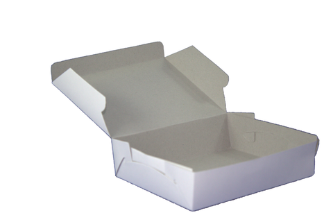 Disposable Paper Lunch Boxes with no staples required - White - 100pcs