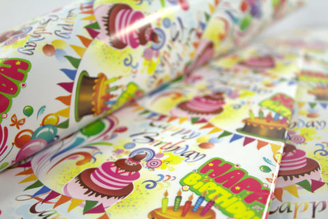 Wrapping Paper - Birthday Design - 12 Sheets