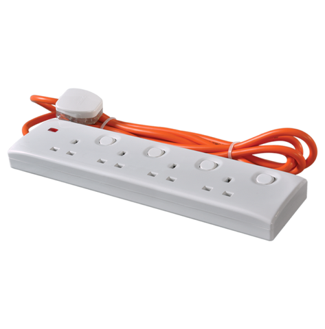 Orange Electric Trailer Socket with 13Amp Fused Plug top - 3M Wire