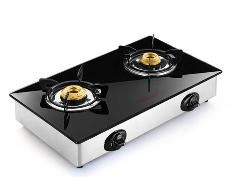 Butterfly Glass Top Two Burner LPG Stove